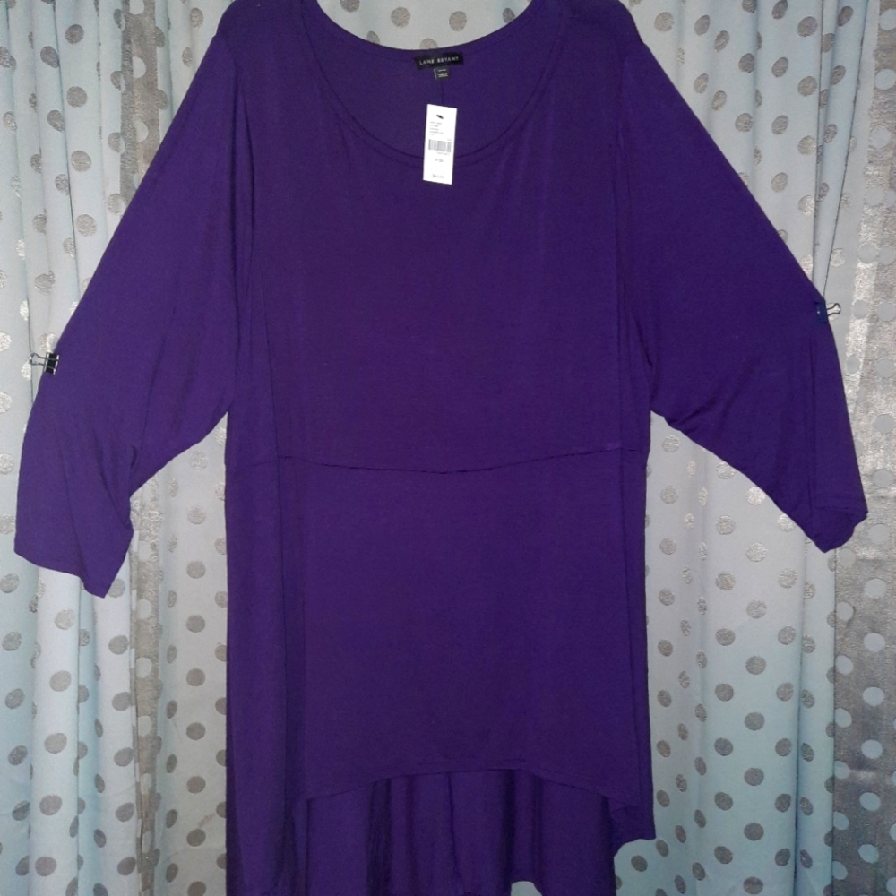 LANE BRYANT Babydoll Purple Tunic 26/28 New With Tag